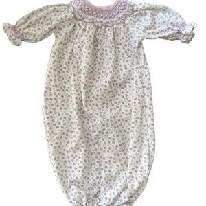 Newborn smocked floral daygown. Worn once. Oh so soft baby boutique gown.